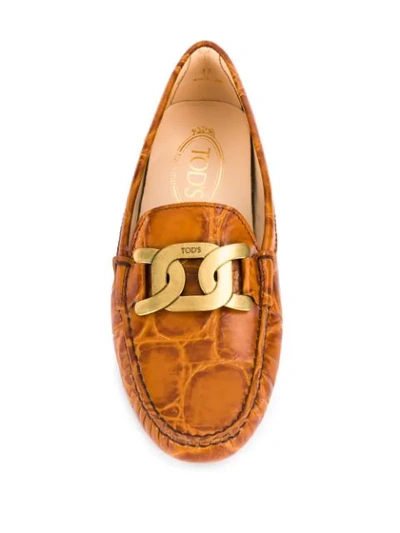 Shop Tod's Kate Gommino Loafers In Brown