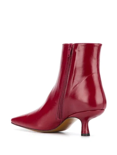 Shop By Far Leather 60mm Ankle Boots In Red