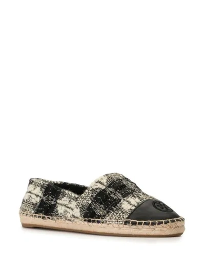 Shop Tory Burch Checked Pattern Espadrille In Multicolour
