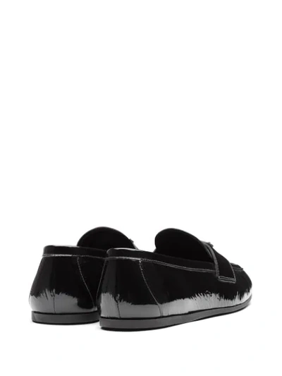Shop Prada Naplak Leather Loafers In Black