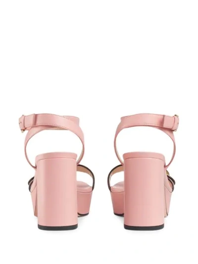 Shop Gucci Double G Platform Sandals In Pink