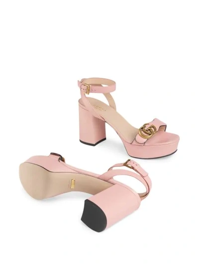 Shop Gucci Double G Platform Sandals In Pink