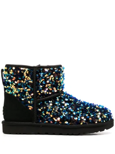 Shop Ugg Stellar Sequin-embellished Ankle Boots In Black