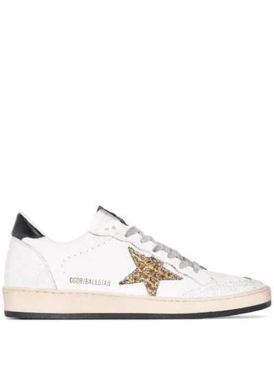 Shop Golden Goose Ball Star Glitter Sneakers In White