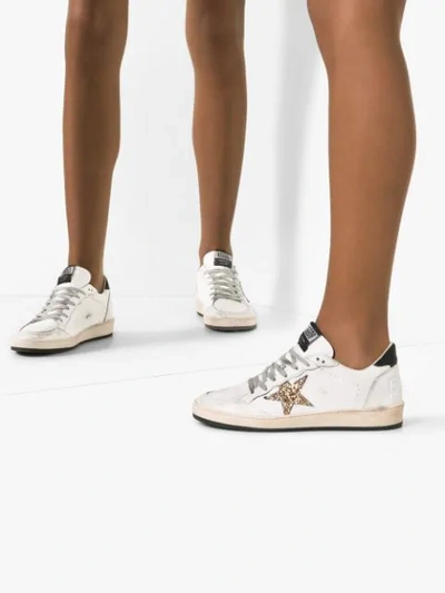 Shop Golden Goose Ball Star Glitter Sneakers In White