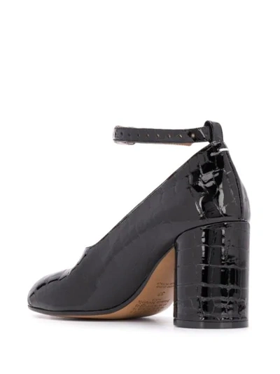 Shop Maison Margiela Tabi Crocodile-effect Pumps In Black