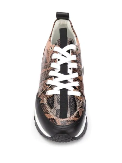 Shop Pierre Hardy Snake-print Low-top Sneakers In Brown