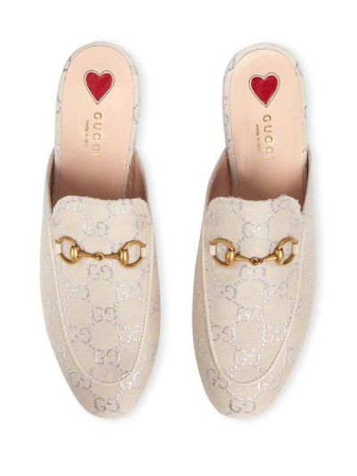 Shop Gucci Princetown Donna Slippers In Neutrals