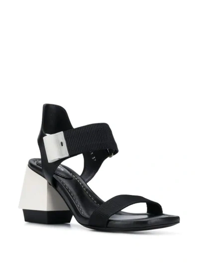 Shop Premiata Block Heel Touch-strap Sandals In Black