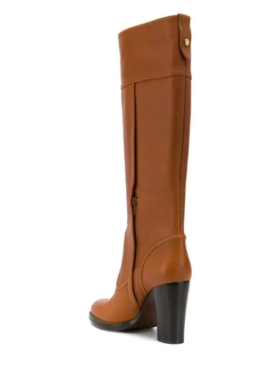 Shop Chloé Mid-heel Knee-high Boots In Brown