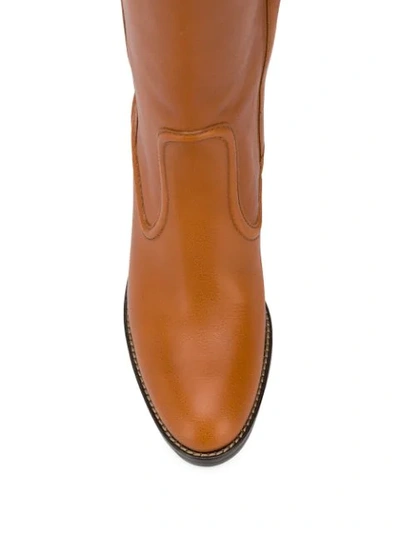 Shop Chloé Mid-heel Knee-high Boots In Brown