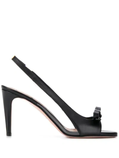 Shop Red Valentino Bow-detail Slingback Heels In Black