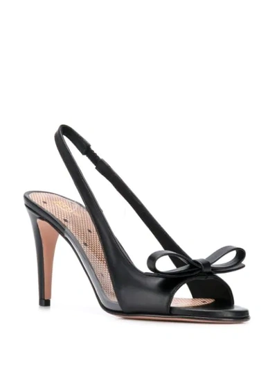 Shop Red Valentino Bow-detail Slingback Heels In Black