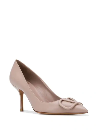 Shop Valentino Vlogo 80mm Pumps In Pink