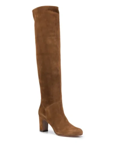 L'autre Chose Knee-length Block Heel Boots In Brown