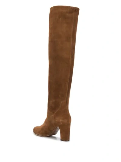 L'autre Chose Knee-length Block Heel Boots In Brown