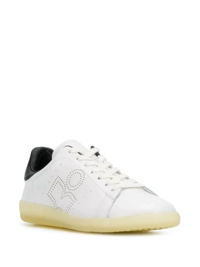 Shop Isabel Marant Leather Perforated-logo Sneakers In White