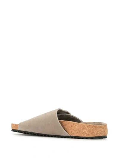 Shop James Perse Touch-strap Suede Sandals In Grey