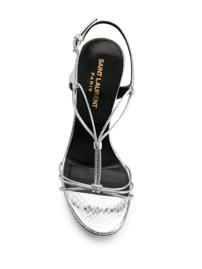 Shop Saint Laurent Robin 105mm Sandals In Silver