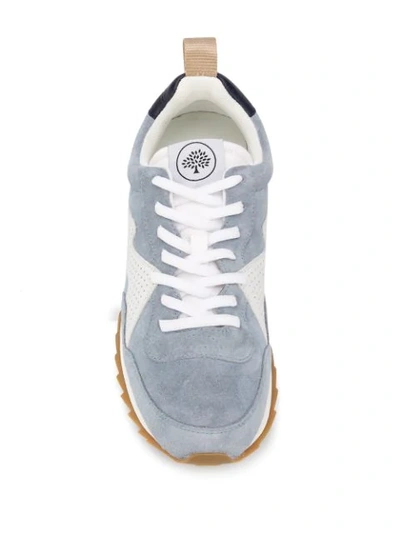 Shop Mulberry My-1 Perforated Logo Sneakers In Blue