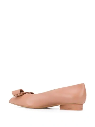 Shop Ferragamo Viva Flat Ballerina Shoes In Neutrals