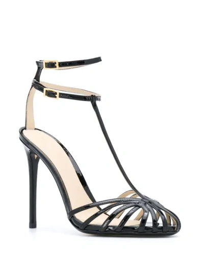 Shop Alevì Strappy Stiletto Sandals In Black