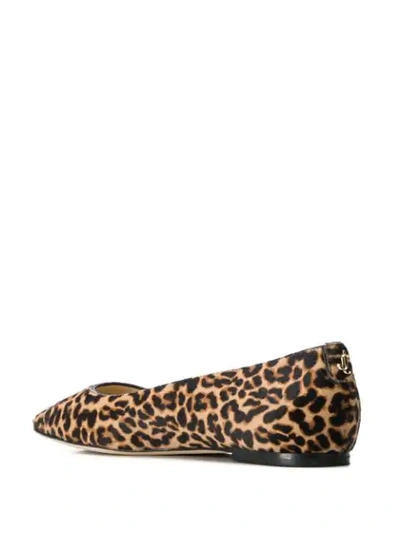 Jimmy Choo Mirele Leopard-print Leather Ballet Flats In Neutral | ModeSens