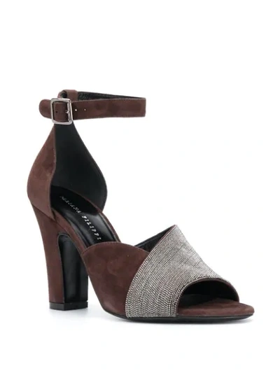 Shop Fabiana Filippi Monili-embellished Sandals In Brown