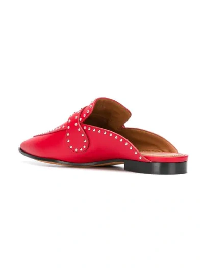 Givenchy Elegant Studded Leather Backless Loafers In Red