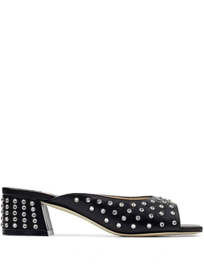 Shop Jimmy Choo Jynx 45mm Crystal-embellished Sandals In Black