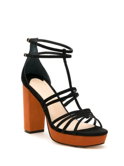 Shop Eva Strappy Suede Sandals In Black