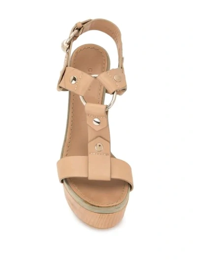 Pre-owned Gucci Platform Sandals In Neutrals