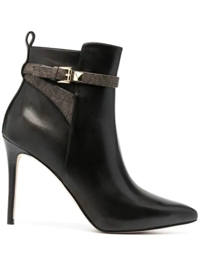Shop Michael Michael Kors Fanning Buckled Ankle Boots In Black