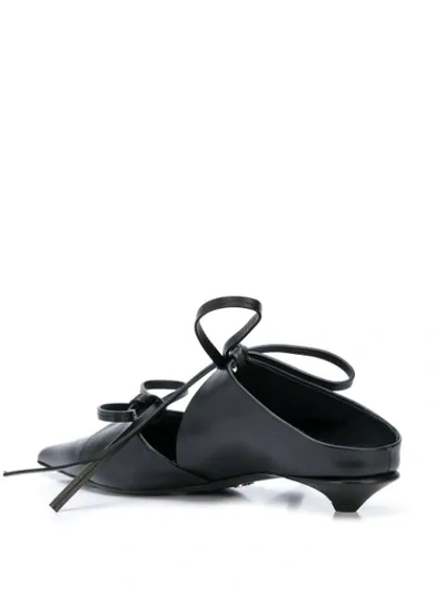 Shop Proenza Schouler Tie-fastened Kitten Heel Mules In Black