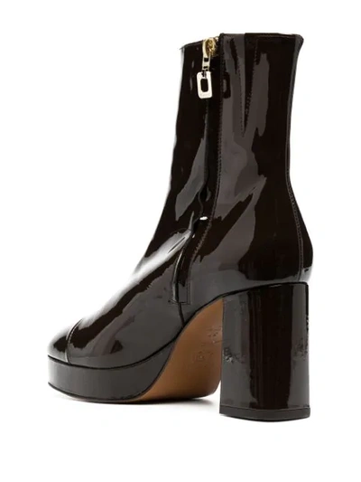 Shop Carel Club Patent Leather Boots In Brown