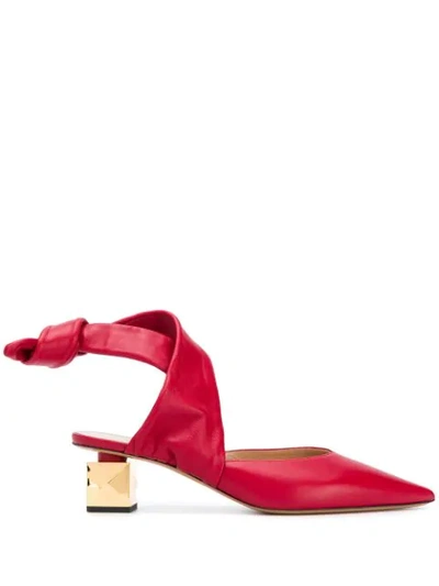 Shop Mulberry Keeley Mid Heel Pumps In Red