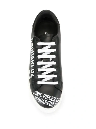 Shop Dsquared2 Logo Print Platform Sneakers In Black