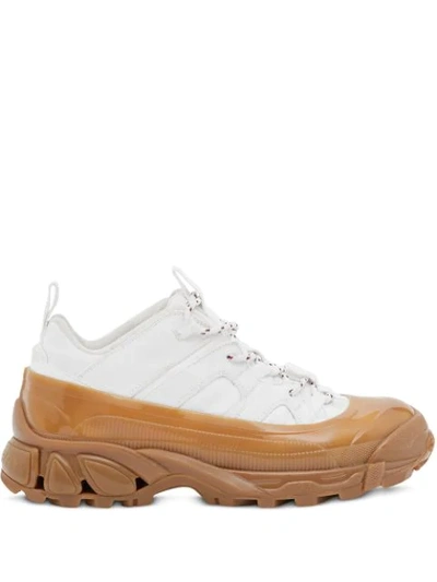 Shop Burberry Arthur Lace-up Sneakers In White