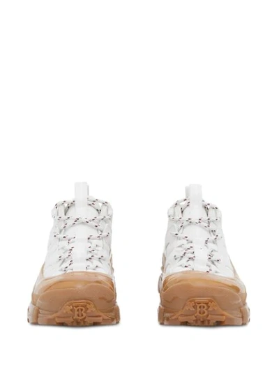 Shop Burberry Arthur Lace-up Sneakers In White