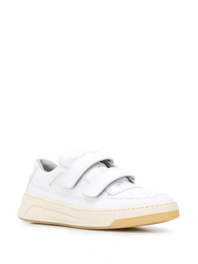 Acne Studios 20mm Steffey Leather Low Top Sneakers In White