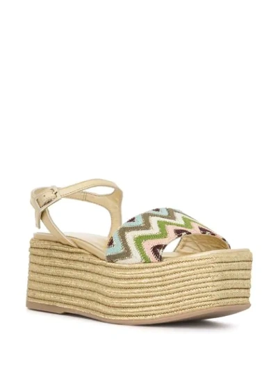 Shop Madison.maison Woven Leather 50mm Wedges In Gold