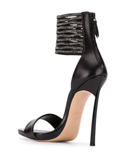 Shop Casadei Crystal Ankle Strap Sandals In Black