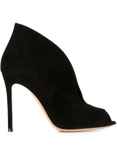 Shop Gianvito Rossi Vamp 105mm Peep-toe Booties In Black