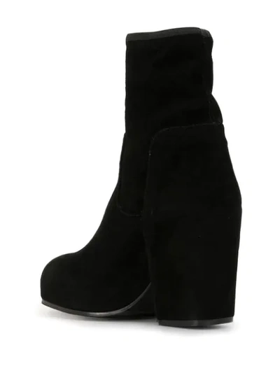 Random Identities Sock-effect Block Heel Boots In Black