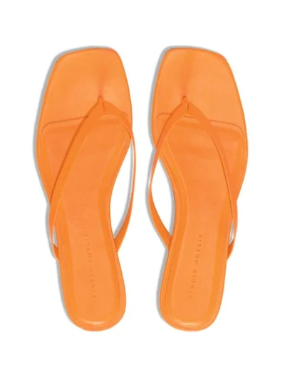 Shop Studio Amelia Square-toe Flip Flop Sandals In Orange