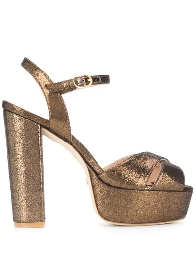 Shop Stuart Weitzman Soliesse Platform Sandals In Gold