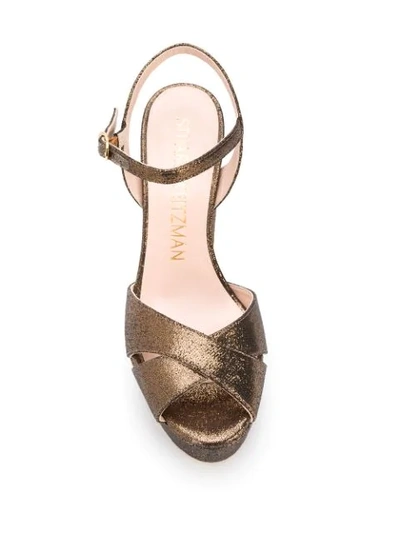 Shop Stuart Weitzman Soliesse Platform Sandals In Gold