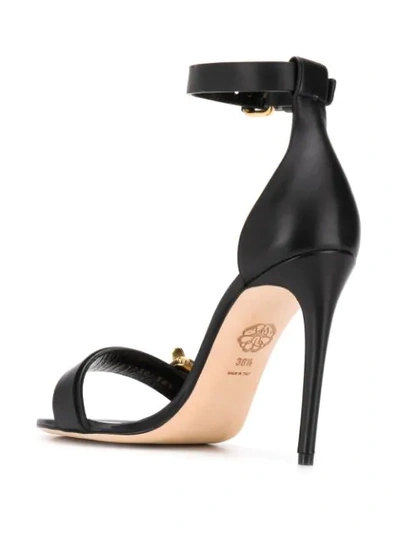 Shop Alexander Mcqueen Butterfly Applique Sandals In Black