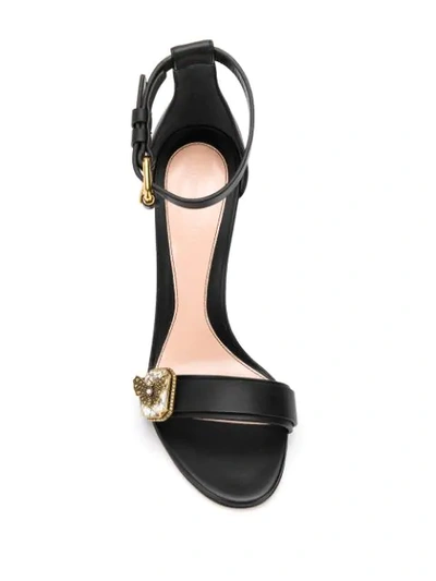 Shop Alexander Mcqueen Butterfly Applique Sandals In Black