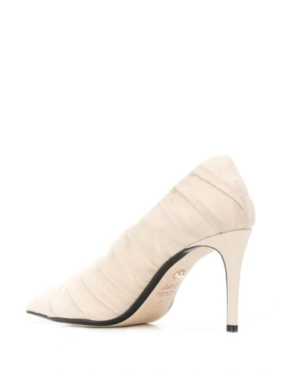 Shop Alevì Star Asymmetric Mesh Pumps In Neutrals